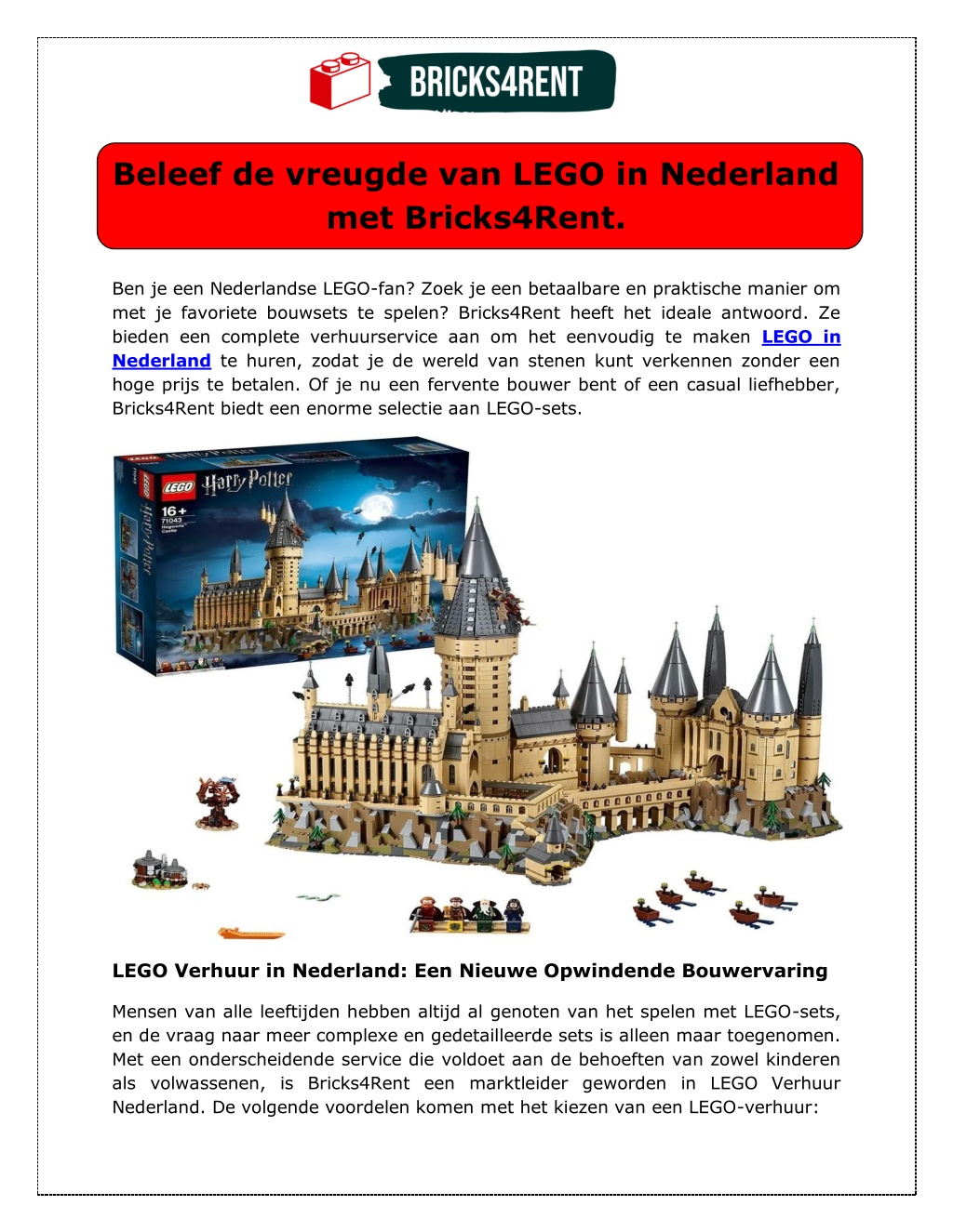 beleef de vreugde van lego in nederland l.w