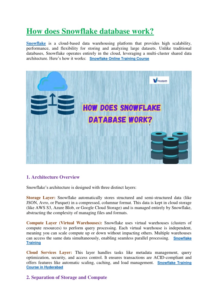 how does snowflake database work n.w