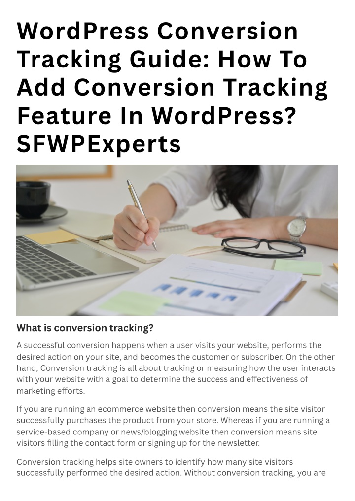wordpress conversion tracking guide n.w