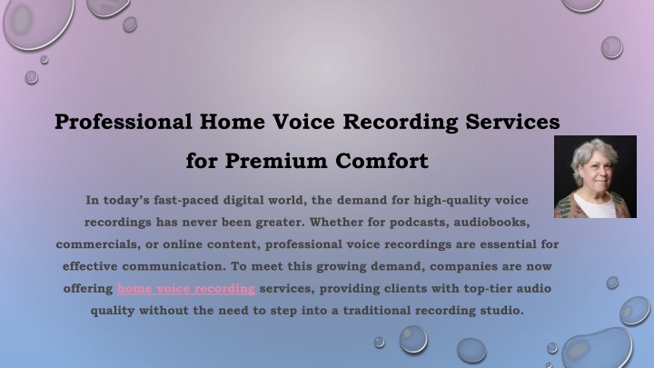 Professional Home Voice Recording Services for Premium Comfort