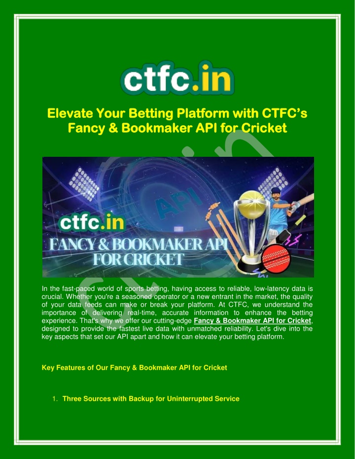 elevate your betting platform with ctfc s elevate n.w