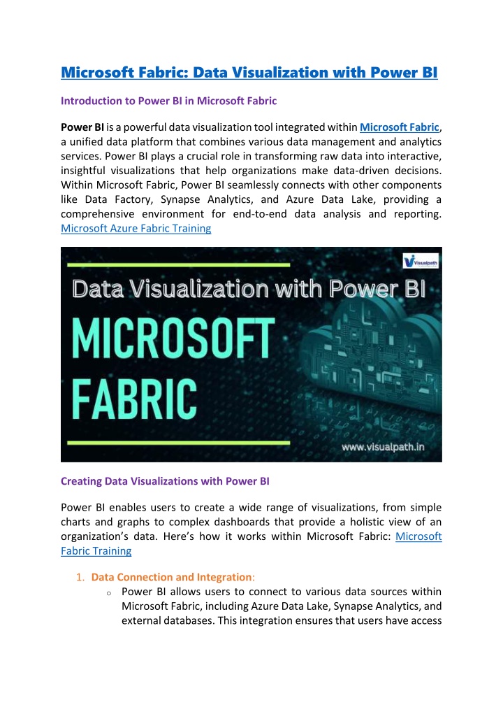 microsoft fabric data visualization with power bi n.w