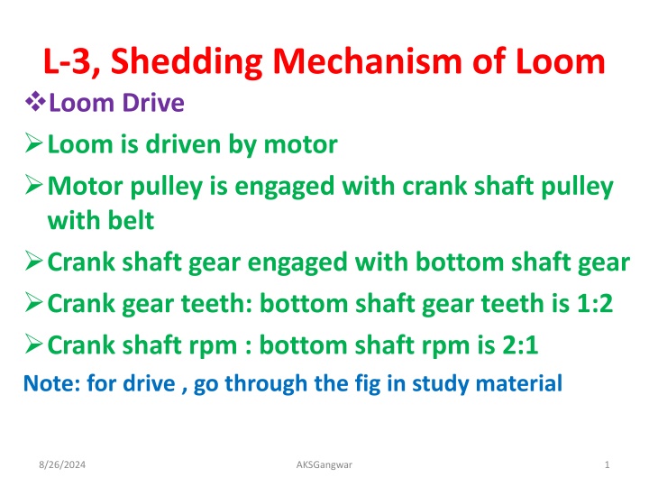 Shedding Mechanism in Loom Drive and Types of Sheds