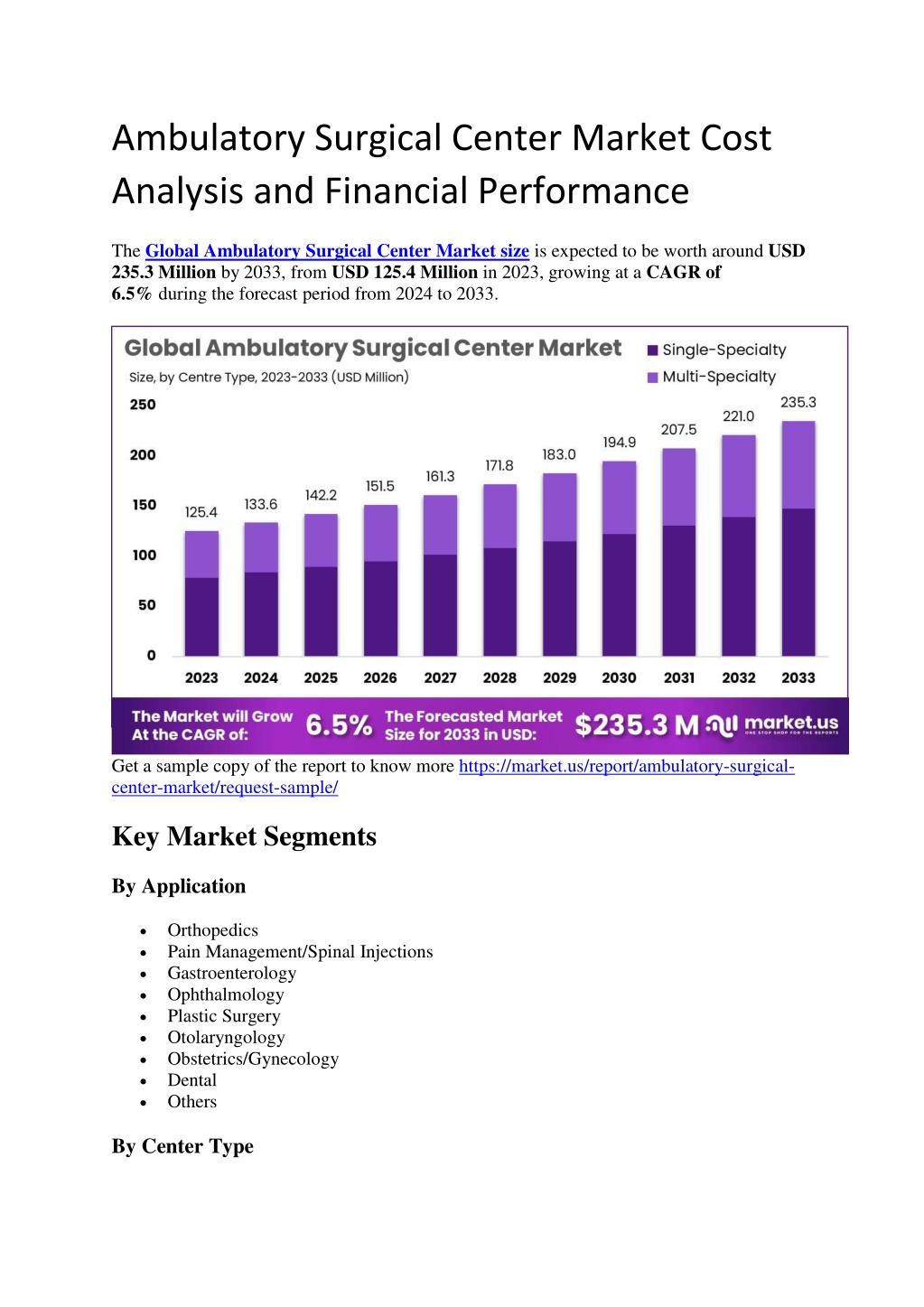 ambulatory surgical center market cost analysis l.w