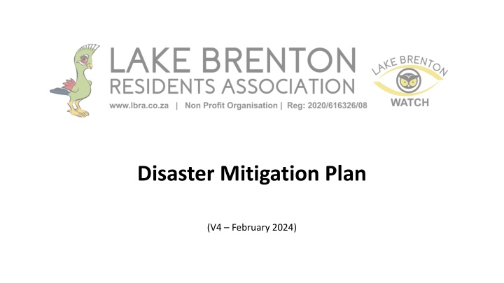 Lake Brenton Disaster Mitigation Plan Overview
