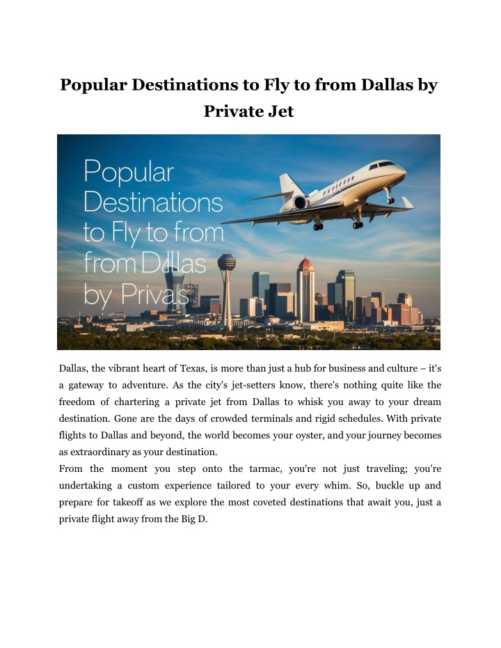 popular destinations to fly to from dallas n.w