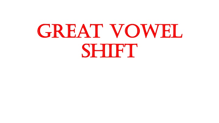 The Great Vowel Shift: A Linguistic Evolution