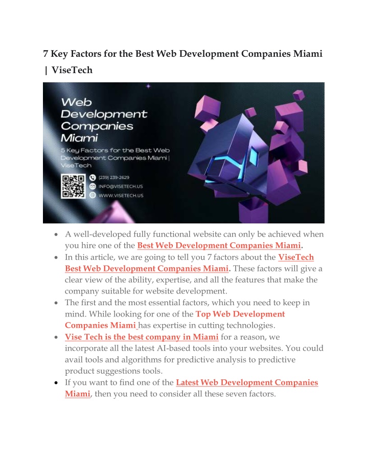 7 key factors for the best web development n.w