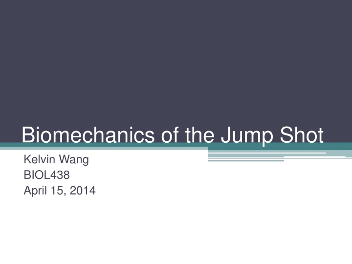 Biomechanics of the Jump Shot in Basketball