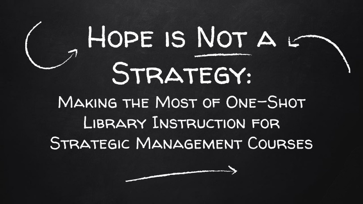 Maximizing One-Shot Library Instruction for Strategic Management Courses