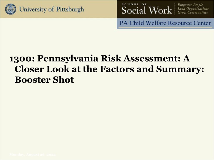 Pennsylvania Risk Assessment: A Comprehensive Overview