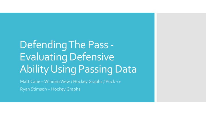 Evaluating Defensive Ability Through Passing Data Analysis