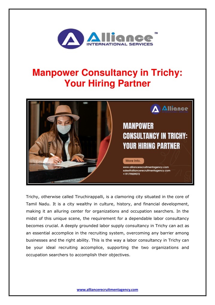 manpower consultancy in trichy your hiring partner n.w