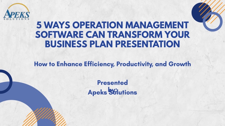 5 Ways Operation Management Software Can Boost Your Business Plan presentation