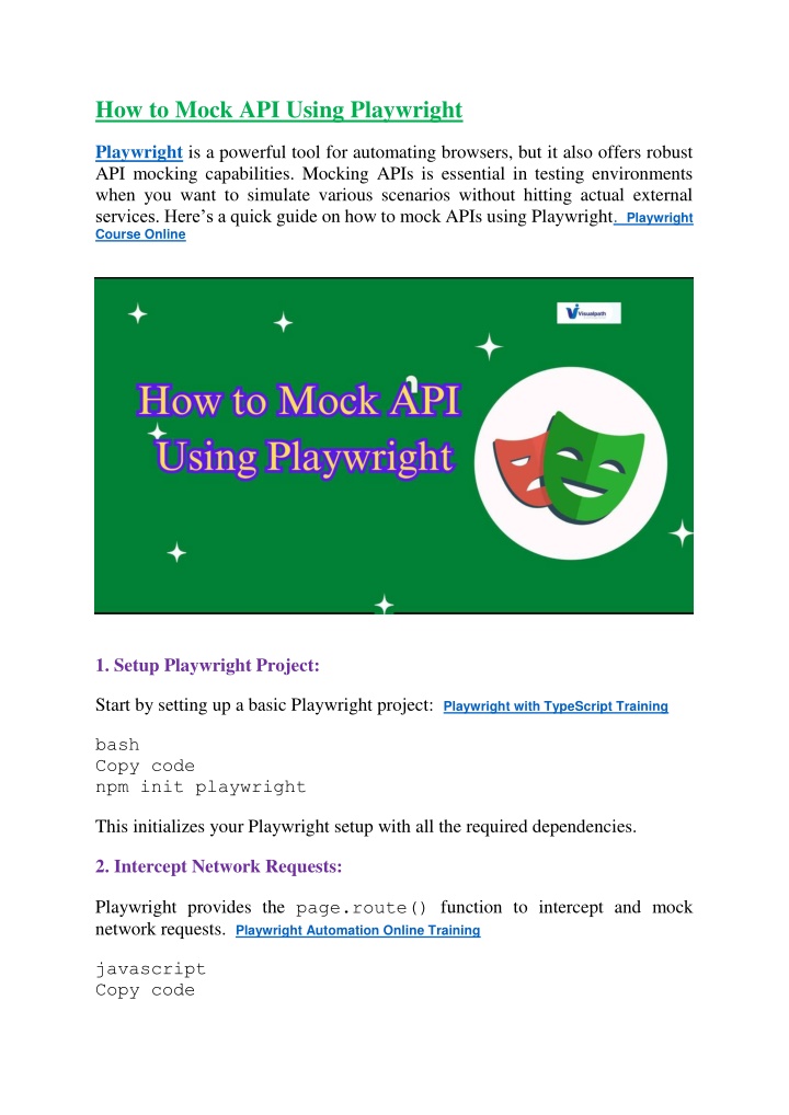 how to mock api using playwright n.w