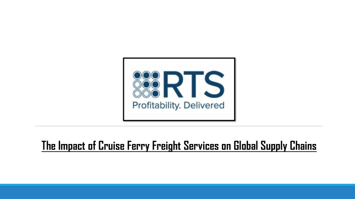 the impact of cruise ferry freight services n.w