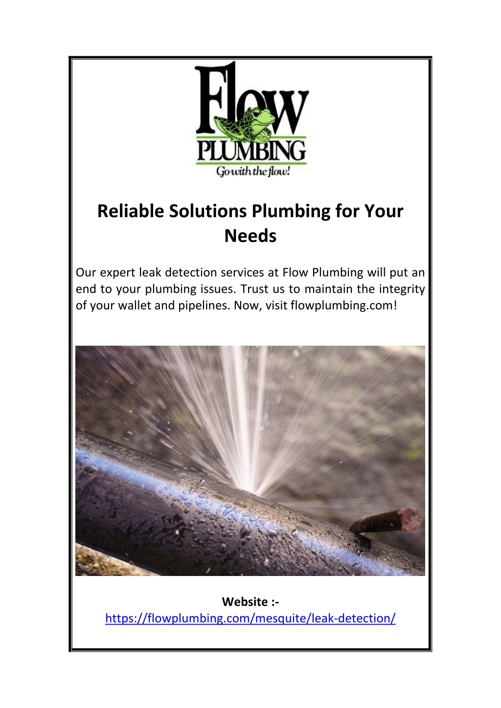 reliable solutions plumbing for your needs l.w