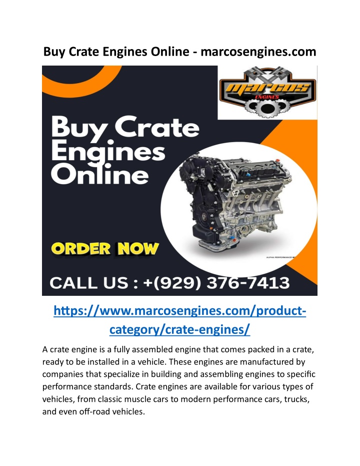 buy crate engines online marcosengines com n.w