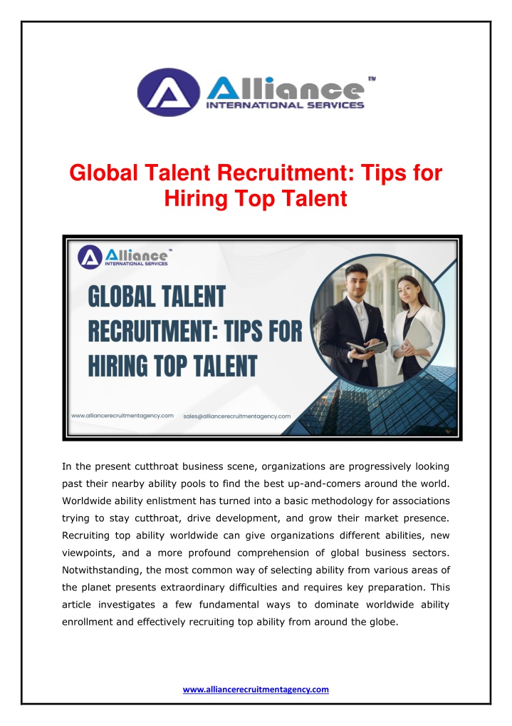 global talent recruitment tips for hiring n.w