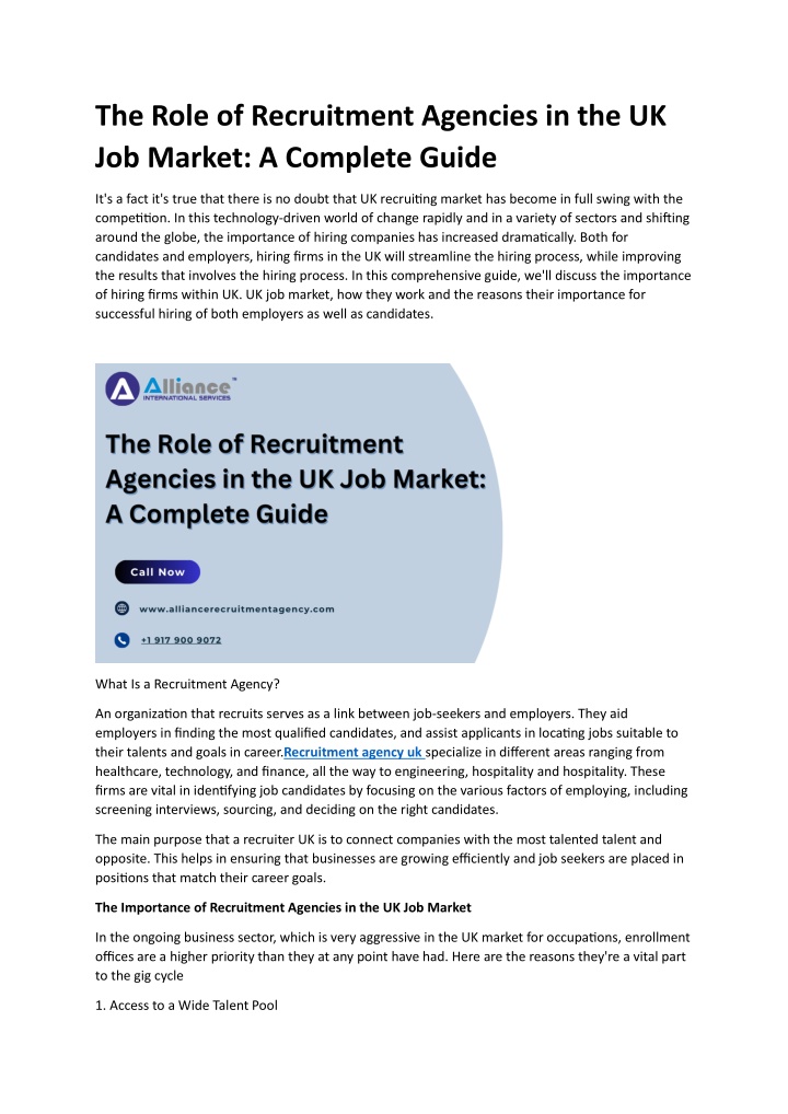 the role of recruitment agencies n.w