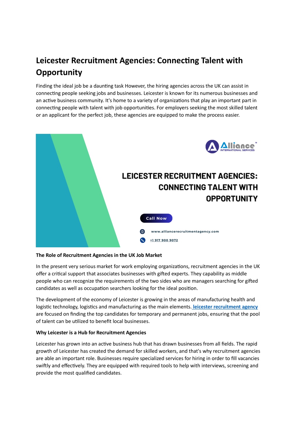 leicester recruitment agencies connecting talent l.w