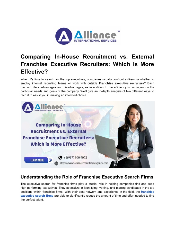 comparing in house recruitment vs external n.w