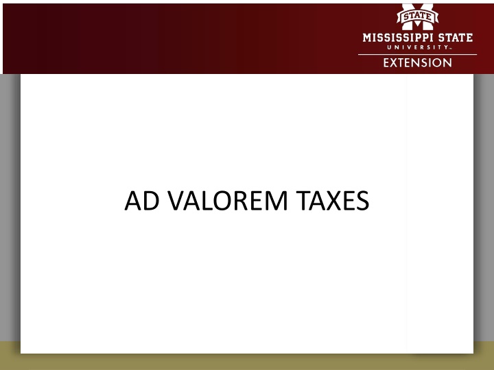 Ad Valorem Taxes and Property Categories