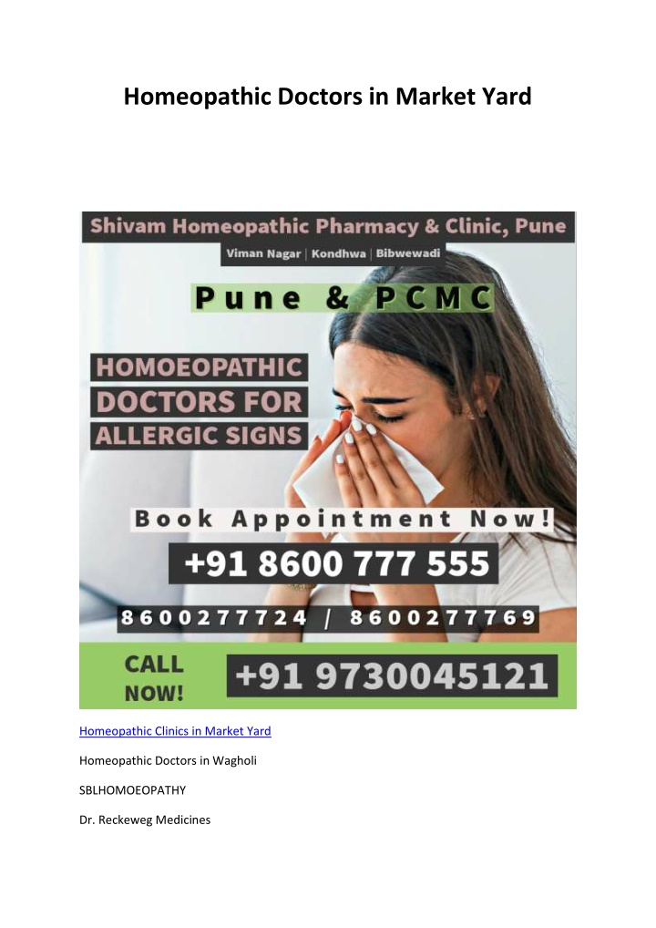 homeopathic doctors in market yard n.w