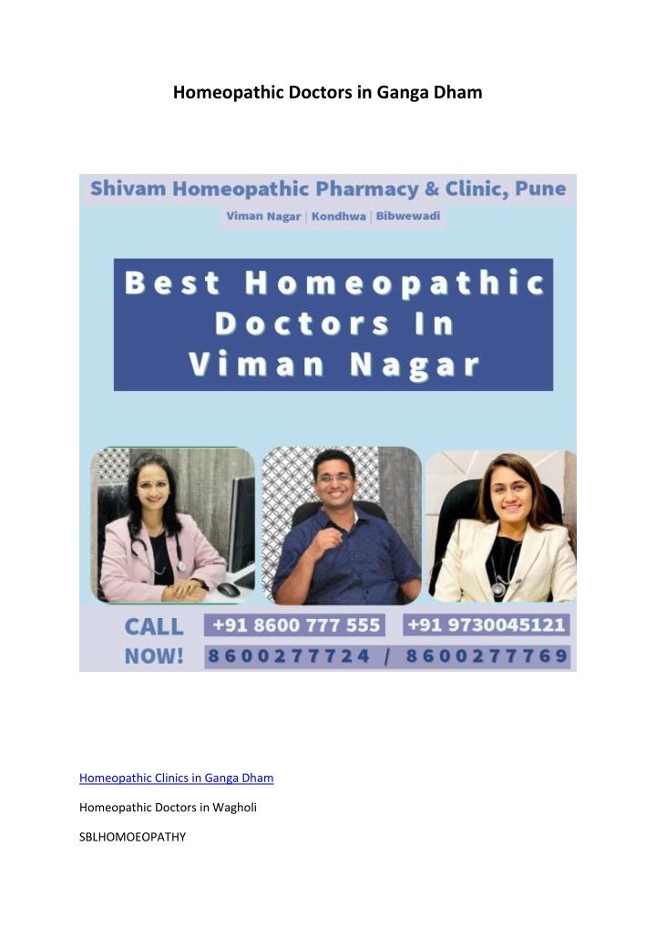 homeopathic doctors in ganga dham n.w