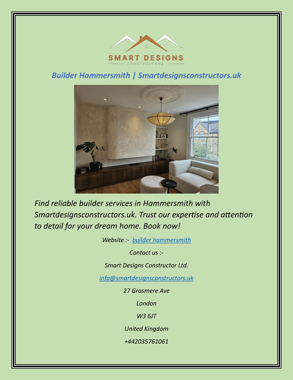 builder hammersmith smartdesignsconstructors uk l.w