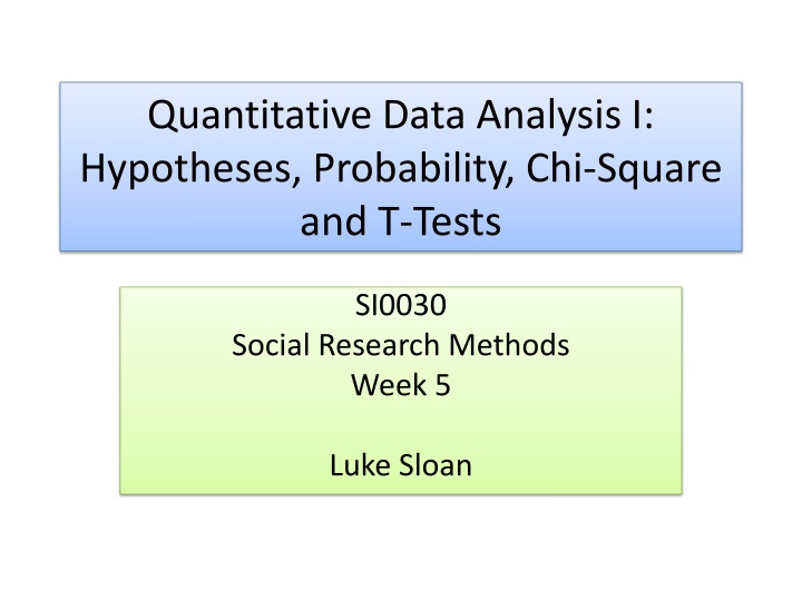 Hypotheses, Probability, and Statistical Tests in Social Research