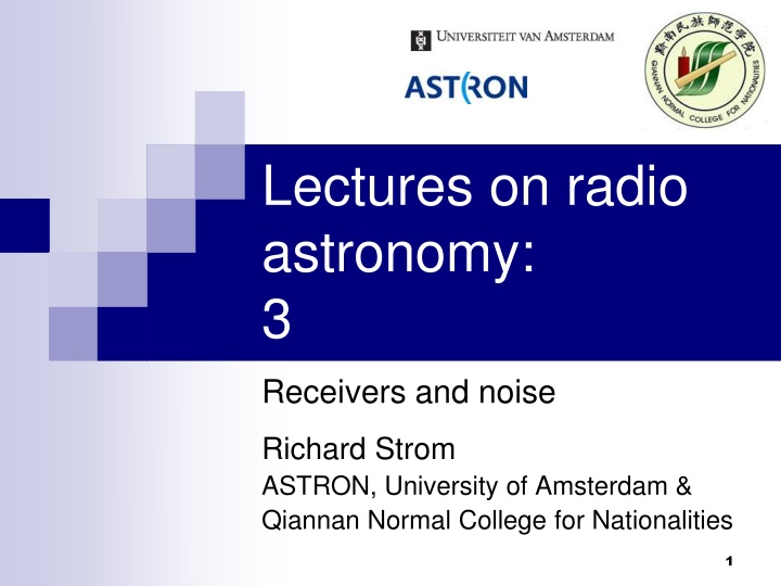 Receivers and Noise in Radio Astronomy