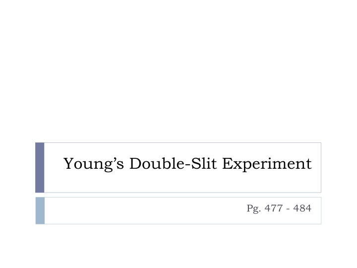 Young's Double-Slit Experiment and Interference Patterns