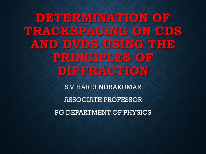 Diffraction and Determination of Track Spacing on CDs and DVDs