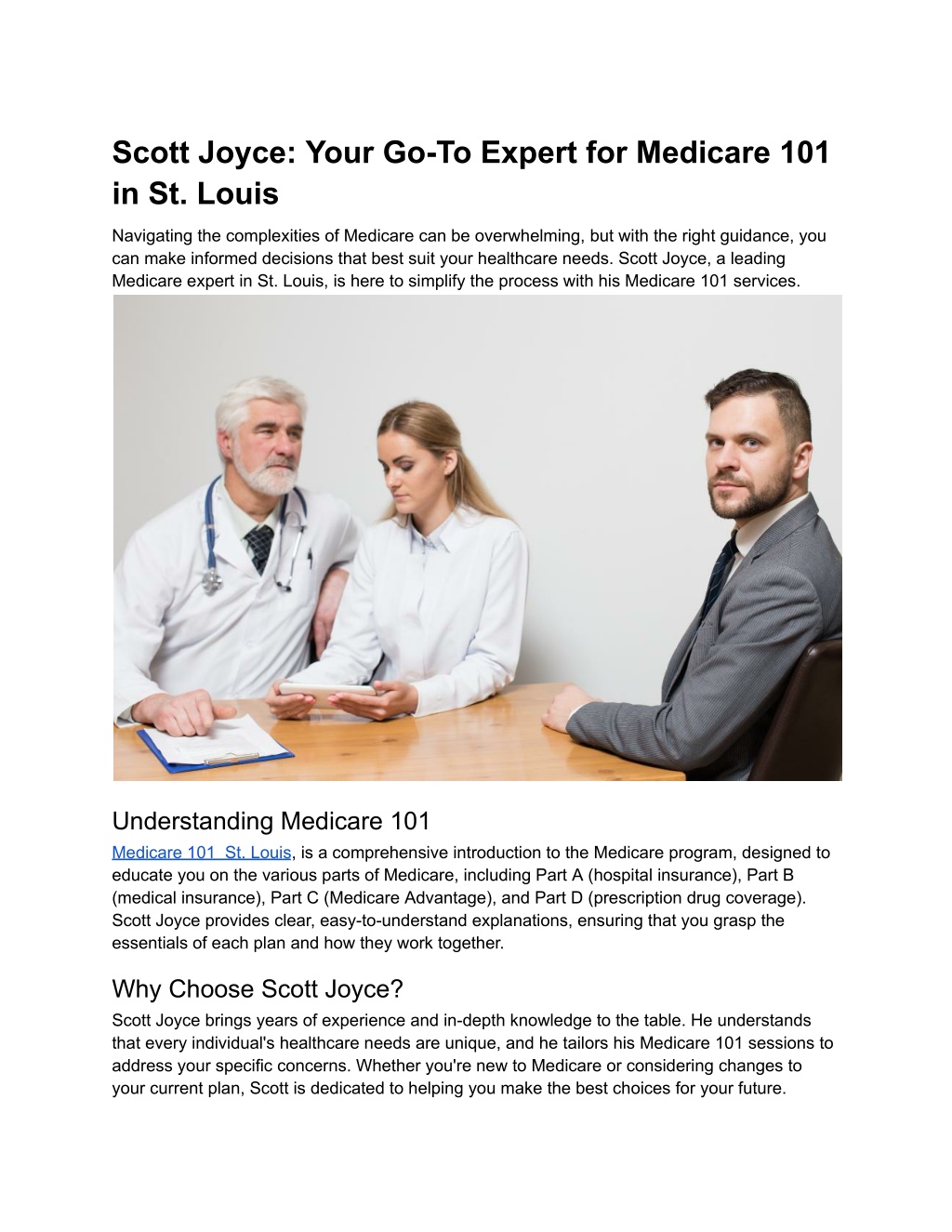 scott joyce your go to expert for medicare l.w