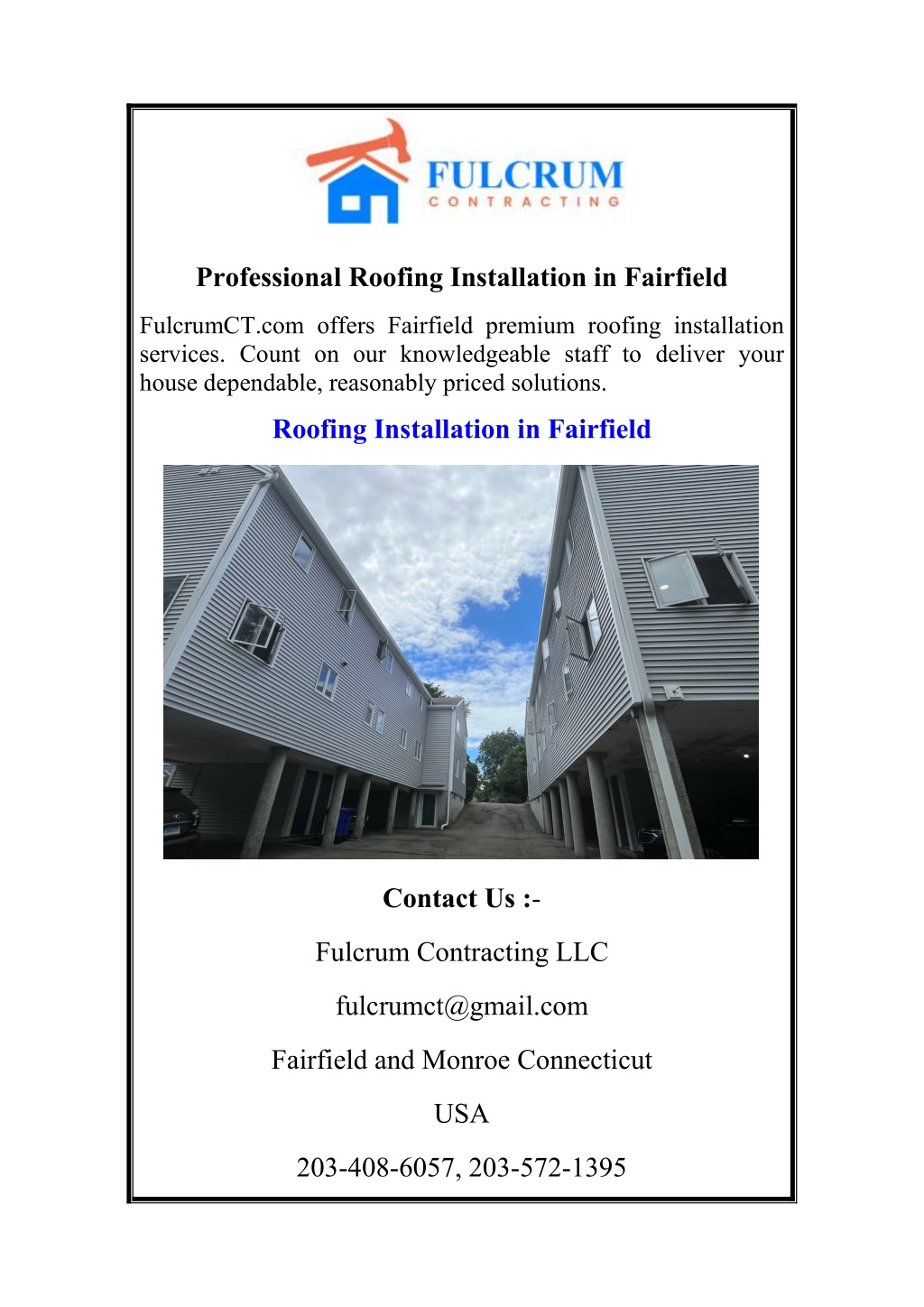 professional roofing installation in fairfield l.w