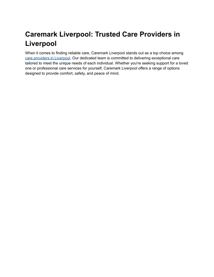 caremark liverpool trusted care providers n.w