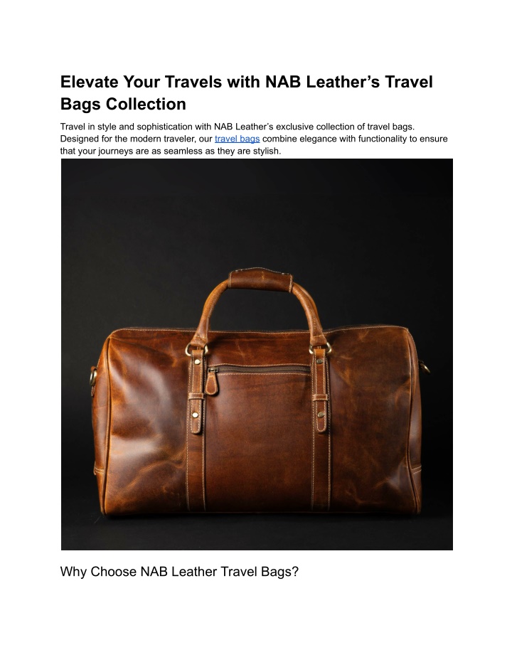 elevate your travels with nab leather s travel n.w