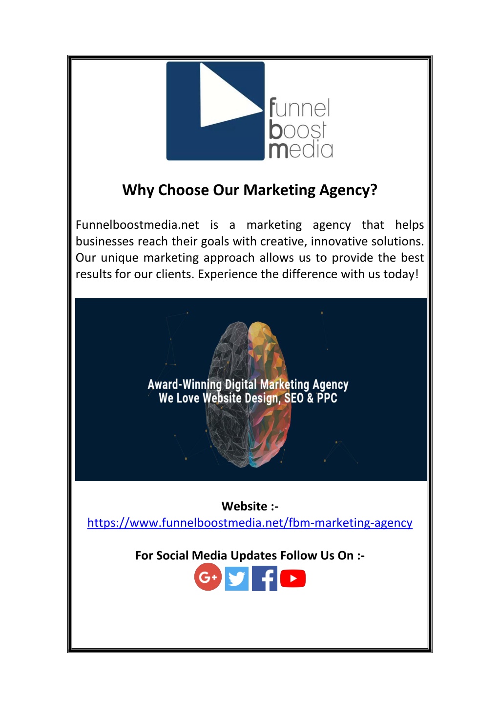 why choose our marketing agency l.w