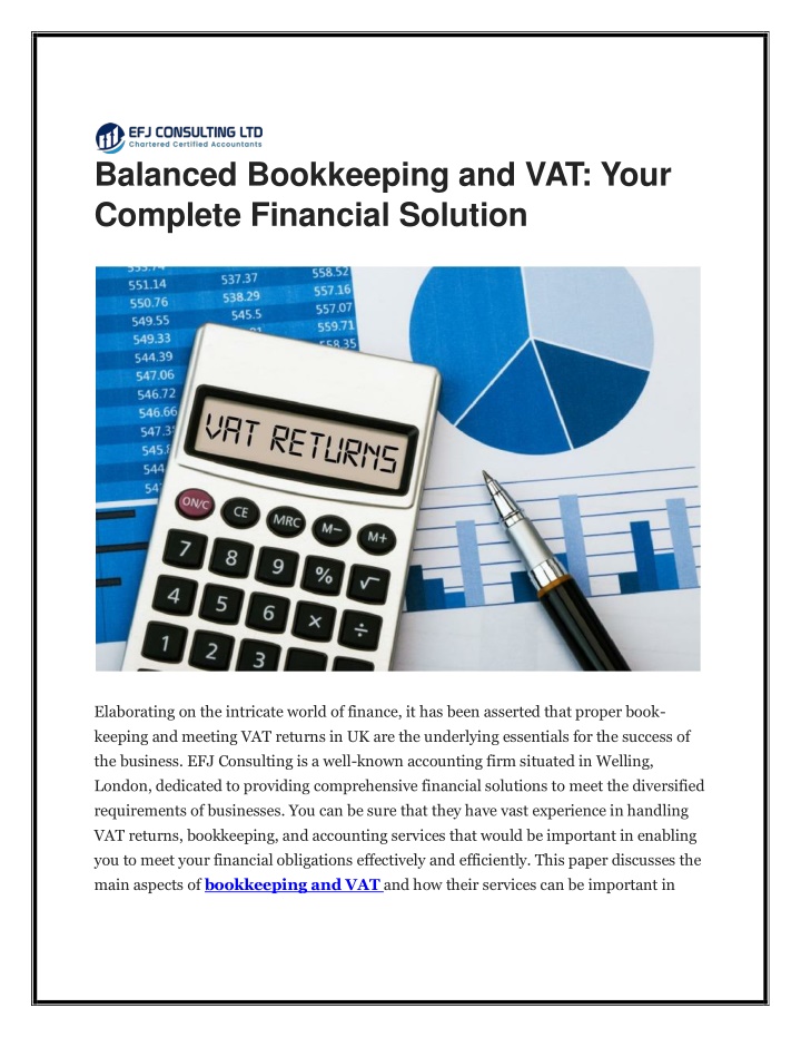balanced bookkeeping and vat your complete n.w