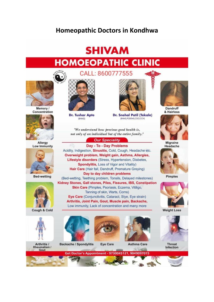 homeopathic doctors in kondhwa n.w