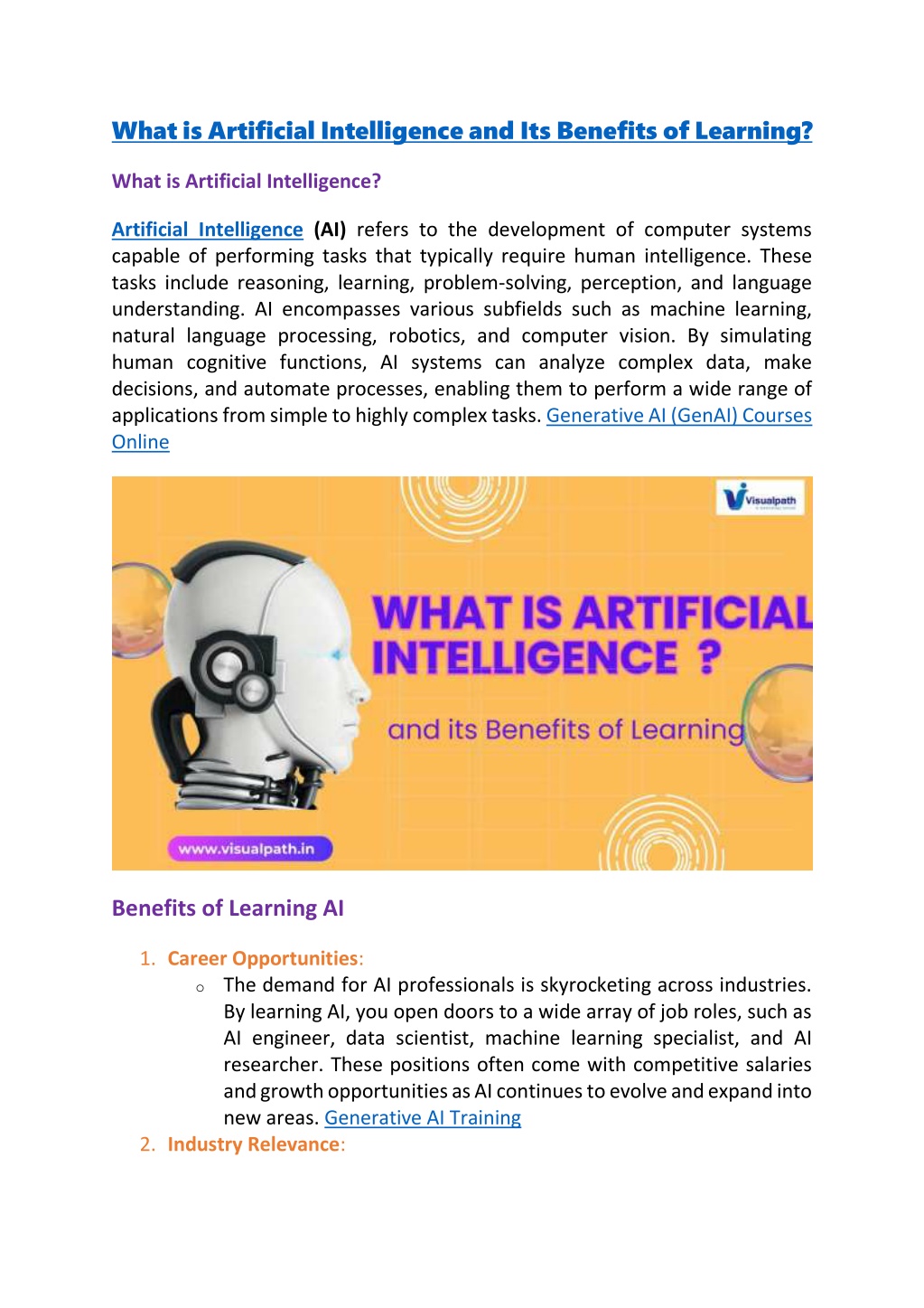 what is artificial intelligence and its benefits l.w