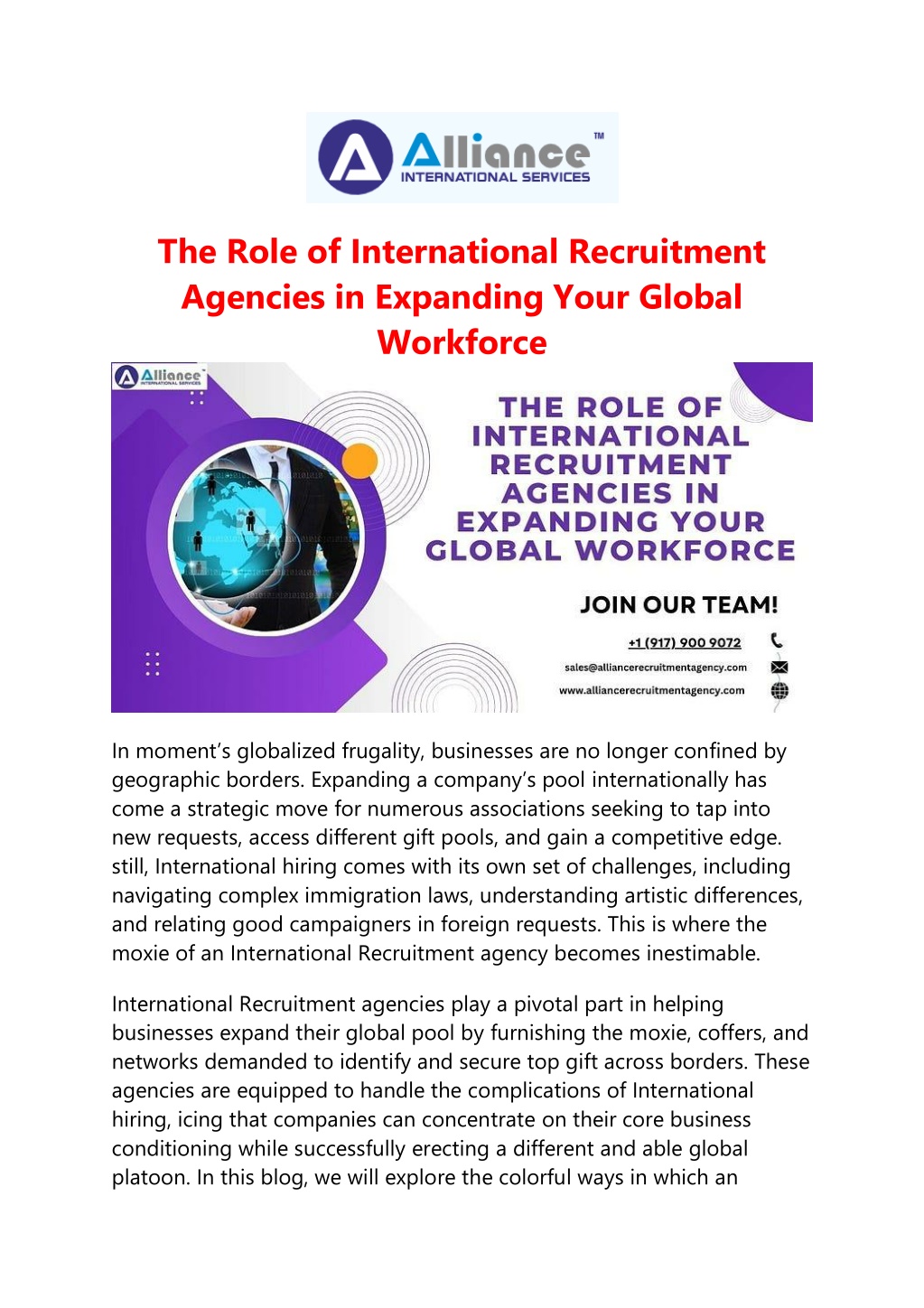 the role of international recruitment agencies l.w