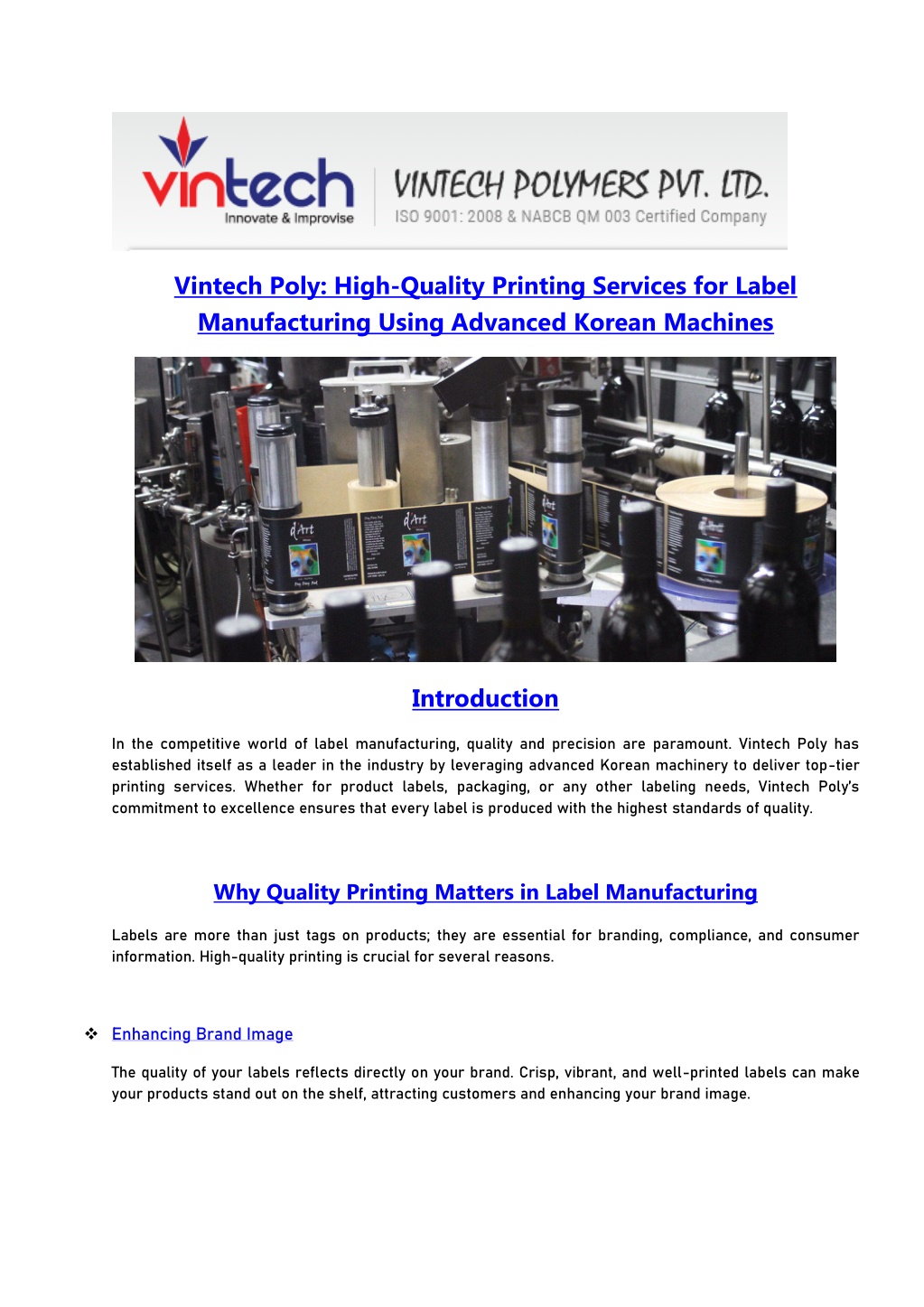 vintech poly high quality printing services l.w