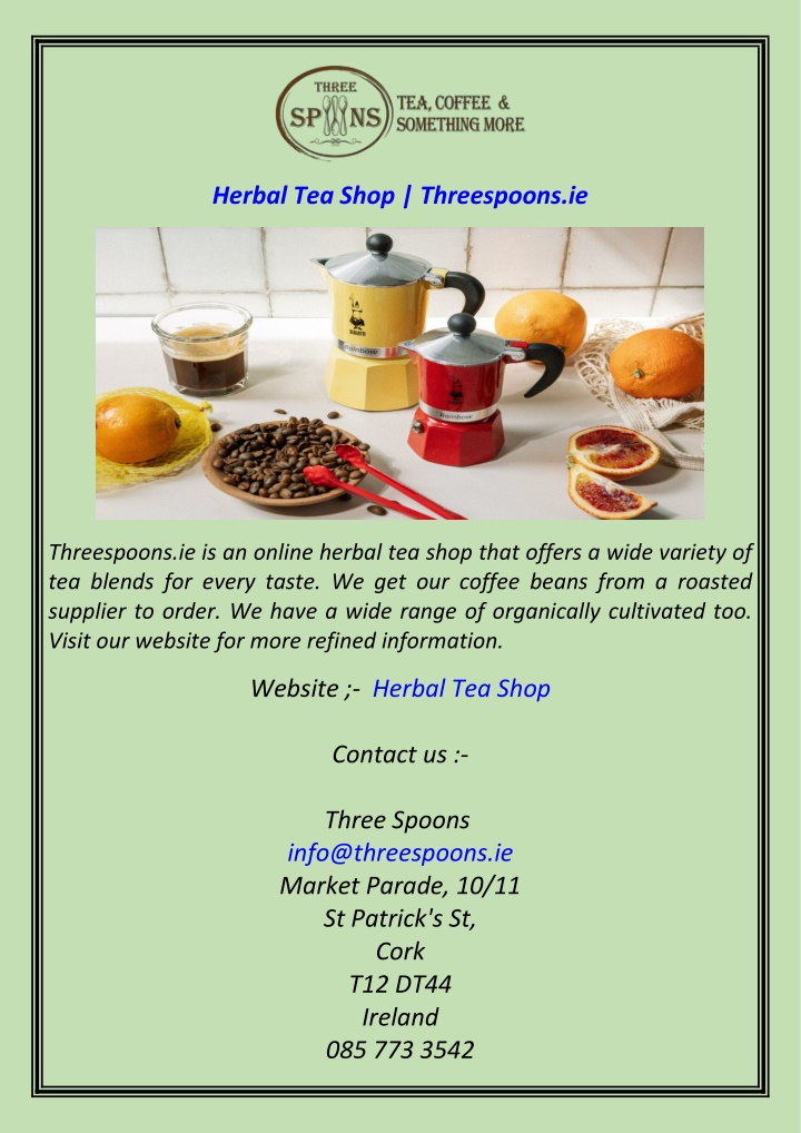herbal tea shop threespoons ie n.w