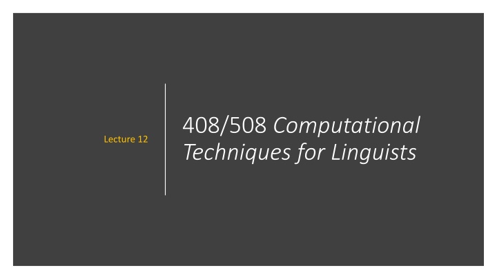 Computational Techniques for Linguists Lecture 12: HTML Elements Styling Guide