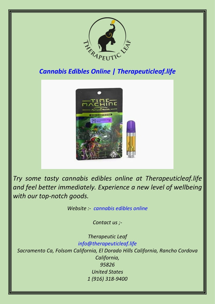 cannabis edibles online therapeuticleaf life n.w