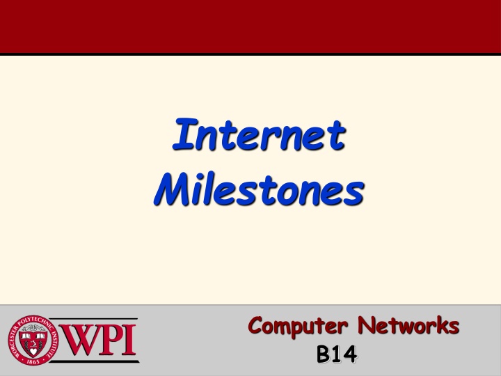 Key Milestones in Computer Networks and Internet Evolution