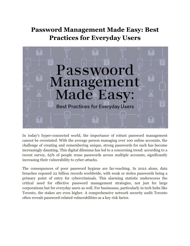 password management made easy best practices n.w