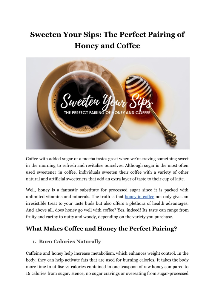 sweeten your sips the perfect pairing of honey n.w